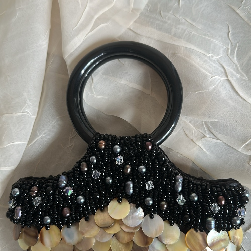 Stunning statement piece Mother of Pearl minaudière purse bag - Picture 14 of 17